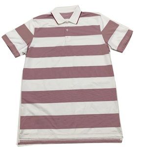 Bonobos Striped Golf Polo Shirt in White and Pink